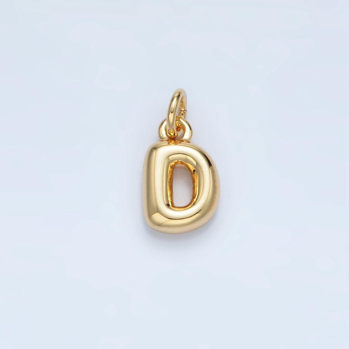 16K Gold Filled 10mm Initial Letter Chubby Balloon Mini Charm | A1591 - A1603