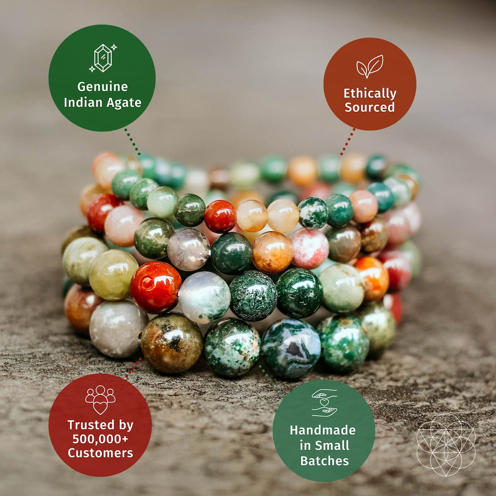 Pulsera de Energía | Ágata India Natural – Equilibrio & Vitalidad