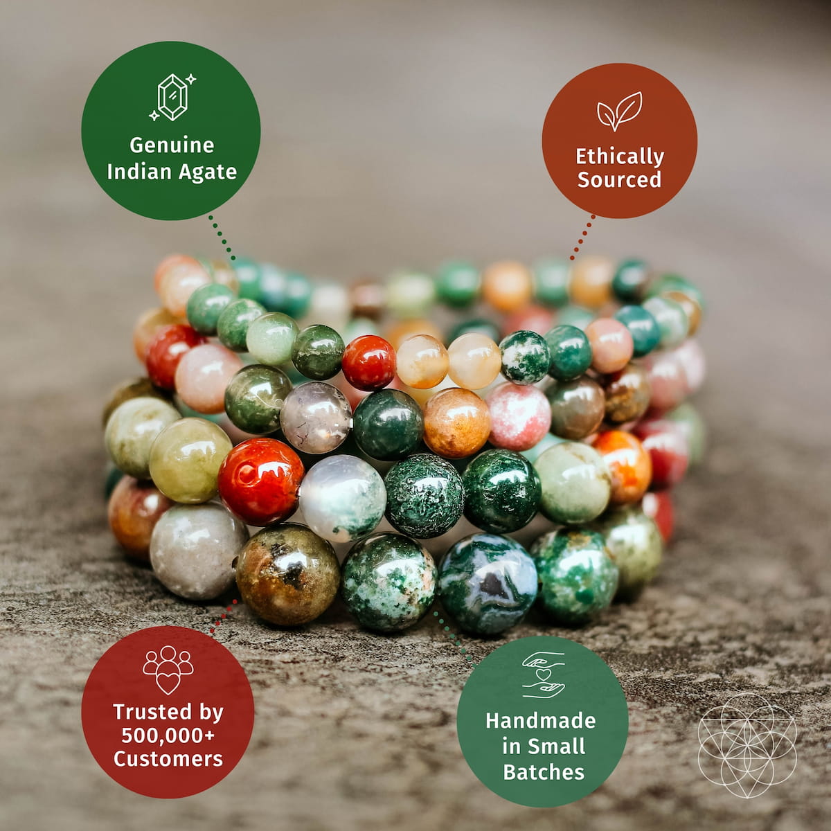 Pulsera de Energía | Ágata India Natural – Equilibrio & Vitalidad