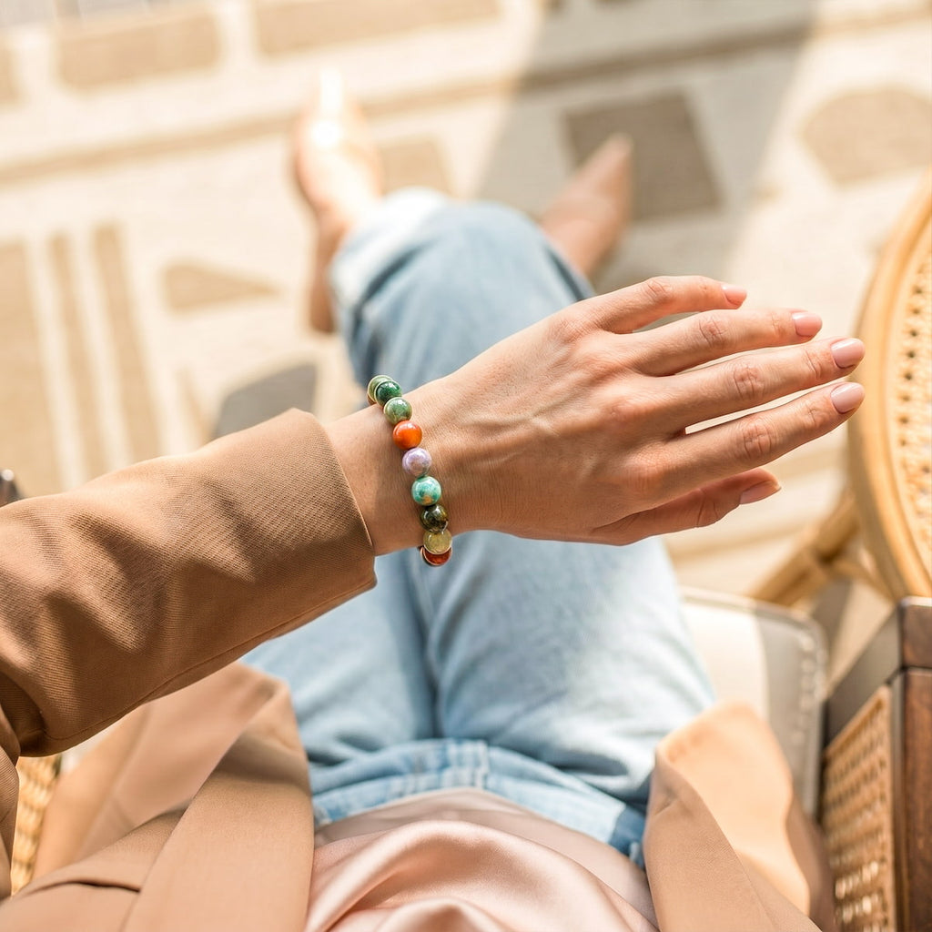 Pulsera de Energía | Ágata India Natural – Equilibrio & Vitalidad