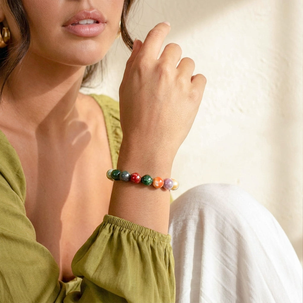 Pulsera de Energía | Ágata India Natural – Equilibrio & Vitalidad