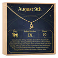 Collar Leo ★ 9 de Agosto | Regalo Personalizado de Cumpleaños