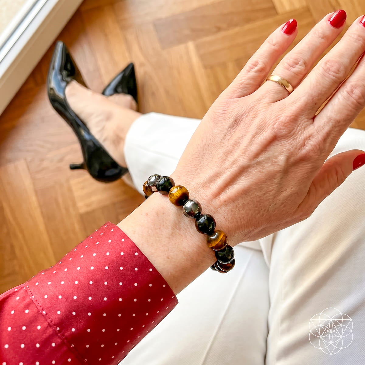Pulsera Triple Protección | Hematita, Obsidiana Negra & Ojo de Tigre